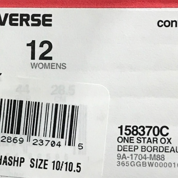 Converse One Star Ox Deep‎ Bordeaux White Shoes - Picture 8 of 8